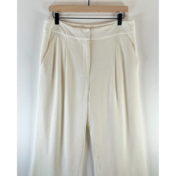 Veronica Beard Womens Pants White Robinne Pleated Crepe Wide Leg Dress Size 10 - Picture 7 of 9